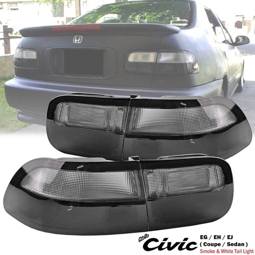 Smoke White Rear Tail Light Lamp Fit For Honda Civic Sedan Coupe 1992-95 EG EG9 - Foto 8 di 8