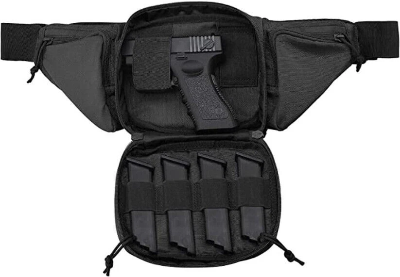 Concealed Carry Fanny Pack Holster Tactical Military Pistol Waist Pouch Gun Bags - Image 3 of 4