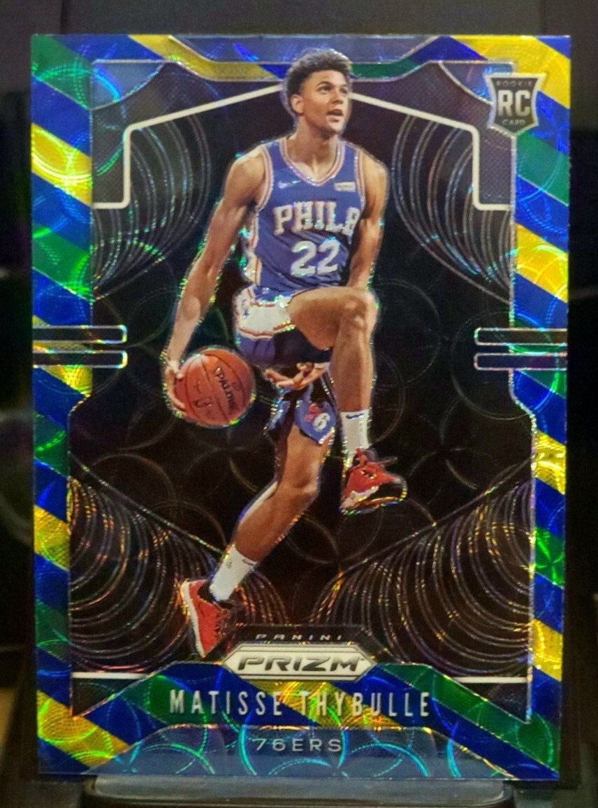 2019-20 Panini Prizm Choice Blue Yellow Green Matisse Thybulle #290 Rookie 76ers