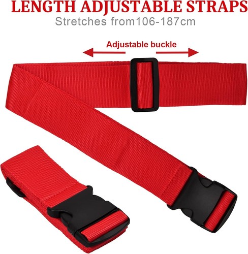2pcs Suitcase Straps Extra Strong Safety Adjustable Luggage Travel Baggage Belt - Picture 39 of 48