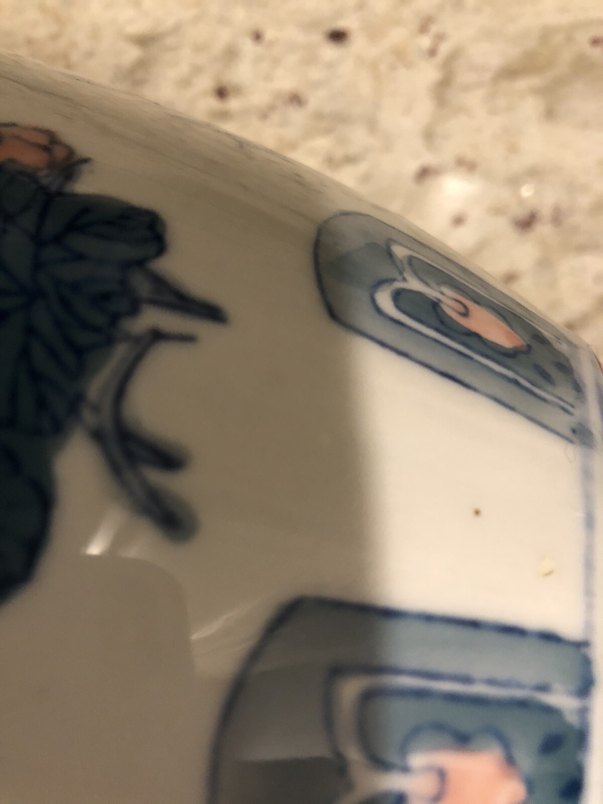 Chinoiserie Asian Style Vase Vintage White Blue Green Pink Grandmillenial 9”