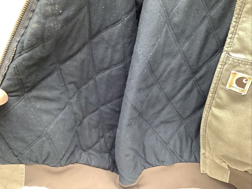 Carhartt Mens Dark Brown Vintage Hooded Canvas Jacket Size XL - Picture 9 of 21
