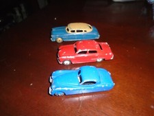 3 Vintage Dinky Toy Cars Jaguar, Ford Sedan, Hudson sedan, All in good shape