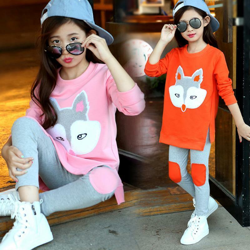 3-14Years Fashion Baby Girl Clothes Long Sleeve Cute Outfits Set Kids  Clothing