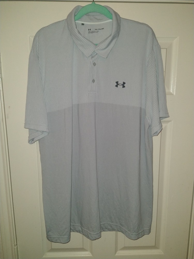 Under Armour Loose Gray Short Sleeve Polo Shirt Men's sz XXL