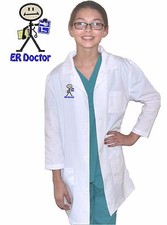 Kids ER Doctor Lab Coat with Embroidery Design