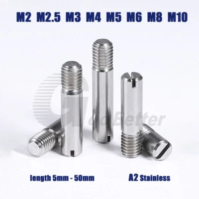 GOOBETTER Filettatura esterna scanalata perni cilindrici A2 acciaio inox metrico tassello perni M2-M10