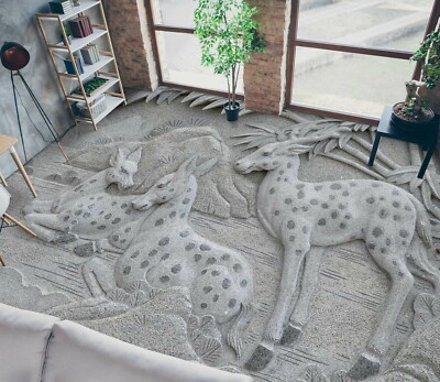3D Graues Kitz 3656 Fußboden Wandbild Unentschied BildTapete Familie DE Zoe