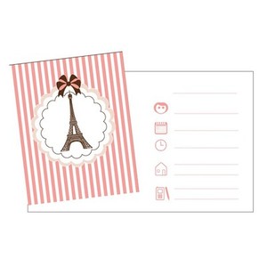 Pack 8 Parisienne Invitaciones Torre Eiffel Paris Partido Shabby Chic Francesa Francia Ebay