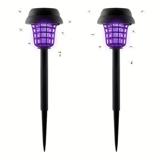 Eliminate Bugs Instantly with 2pcs Solar-Powered Bug Zapper Outdoor Lights - Ind Eliminate Bugs Instantly with 2pcs Solar-Powered Bug Zapper Outdoor Lights - Ind
