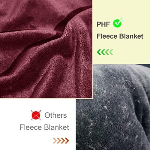 PHF Ultra Soft Fleece Blanket Twin Size, No Shed No Pilling Luxury Plush Cozy