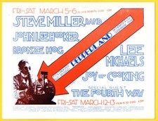 SteVe MiLLer LEE MichaeLS PePPerLand San RafaeL 1971 HandbiLL
