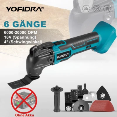 YOFIDRA Für 18V Makita Akku Oszillierende Schleifgerät Multifunktionswerkzeug 22 Zubehör