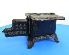 Vintage Salesman Sample Doll House Cast Iron QUEEN Kitchen Stove Oven