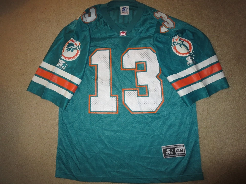 Camiseta deportiva de iniciación de fútbol americano Dan Marino #13 de los Miami Dolphins NFL 48 NUEVA Foto 2 de 4