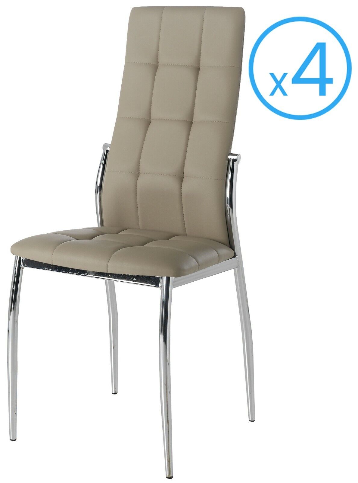Pack 4 sillas Laci estilo moderno capuchino polipiel salon comedor 101x51x45