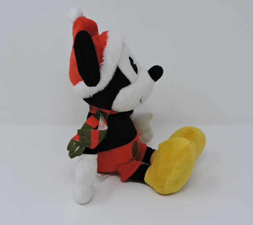 Disney Just Play Retro Mickey Mouse 10" Santa Hat Scarf 2021 Christmas Plush - Picture 2 of 5