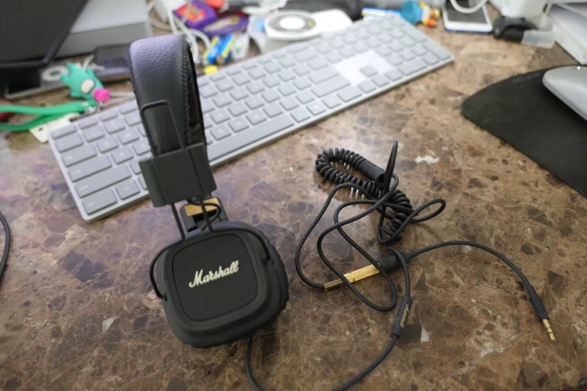 Marshall Major I Headphones Wired On Ear Folding Black Microphone Remote 3.5mm