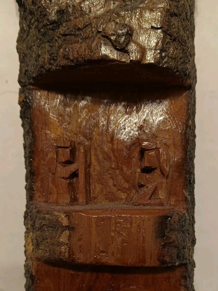 Hand Carved Wood Levels to Heaven Bark Tree Hanging Wall Art Sculpture
