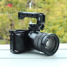 Aluminum Alloy Camera Cage + Side/Top Handle Grip Set for Sony A6500 A6400 A6300