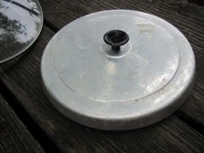 Preowned Used About  9 1/2" Aluminum Pot Lid Black Handle Saucepan Top Cover