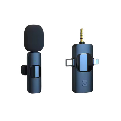 Lavalier Mikrofon 3-in-1 Set Kabellos Plug&Play USB-C Lightning iPhone Android