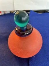 Franco Moretti Satinato Murano Glass Perfume Bottle. Signed. Unique Design 