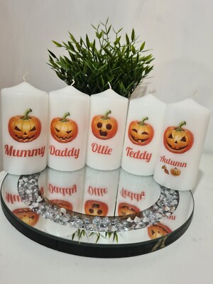 Halloween Kerze, Halloween Deko, Kürbis Kerze, Kürbis Dekoration,...