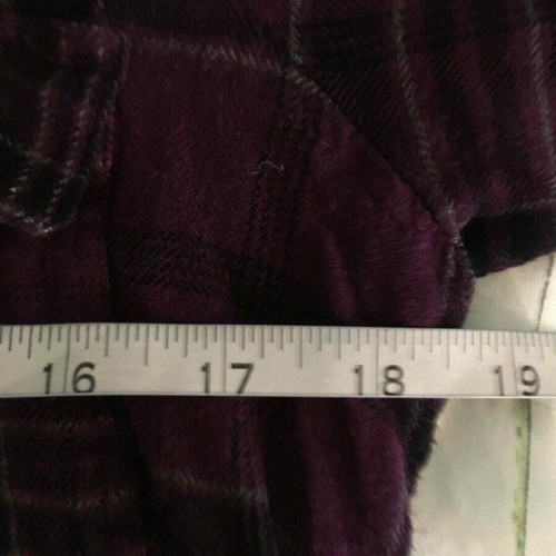Intro Hemd Damen Gr. S lila schwarz kariert Viskose Flanell Knopfleiste Tunika Top - Bild 7 von 7