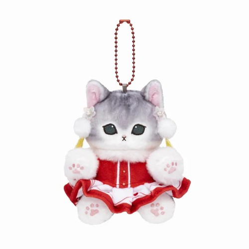 Mofusand Chinya Cat Ball chain Mascot one piece Red / Plush Doll New Japan store