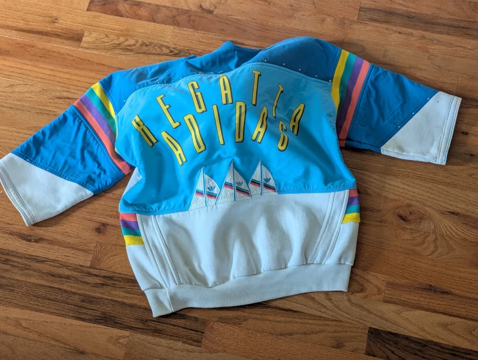 Sudadera de cuello redondo Adidas Regatta Sailing vintage de los años 80 ⛵ para hombre talla M - L 🎣 Foto 2 de 4