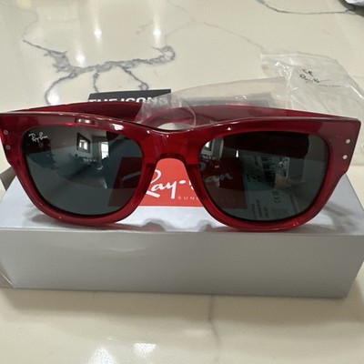 RAY-BAN Mega Wayfarer RB0840S Bio-Based Sunglasses Red/Grey Lens