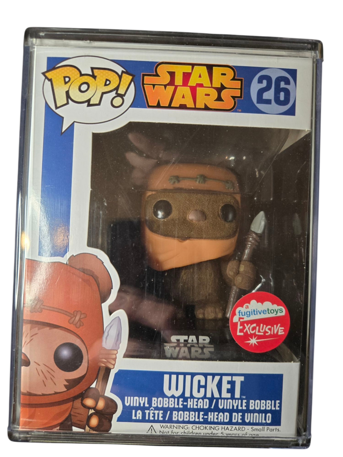 Funko 26 Wicket Vinilo Cabeza Bobble Figura Flocado Fugitivotoys Exclusivo Star Wars