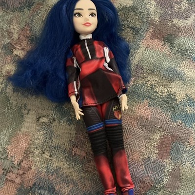 Disney Descendants Evie Fashion Doll Blue Wavy Hair Red Outfit