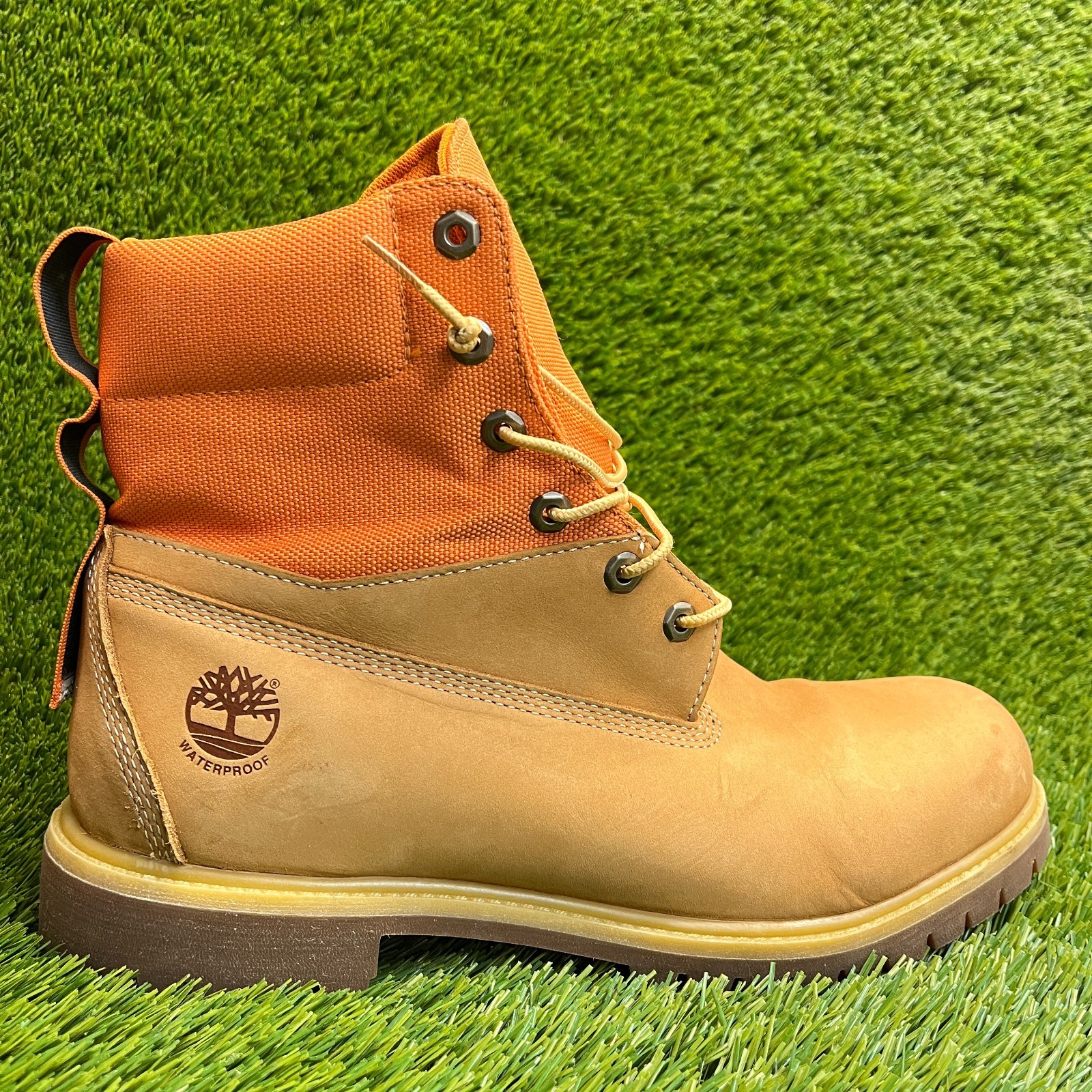 S Size 12 Brown Orange Outdoor Waterproof Boots