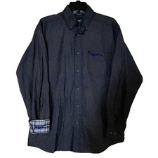 ARIAT Relentless Shirt Mens M Black Geometric Flip Cuff Long Sleeve Button-Down