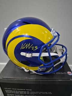 Kyren Williams Autographed Speed Rep Helmet Full Size Rams Beckett COA
