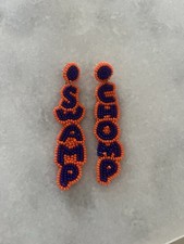 Florida Gators Swamp Chomp Blue And Orange Earrings