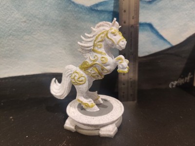 Clash Inspired Chinese New Year 2026 Lucky Horse 25cm 3d Print faux marble Deco