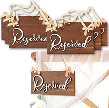 Reserved Seating Signs for Chairs - 6 Pcs Row Reserved Signs for Wedding Chairs,