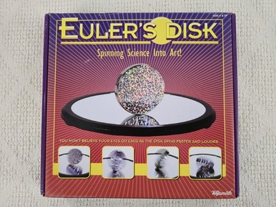 Eulers Disk Spinning Science Toy Toysmith Chrome Plate Steel Disk Complete Box!