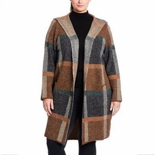 Joseph A Plaid Coatigan Sweater