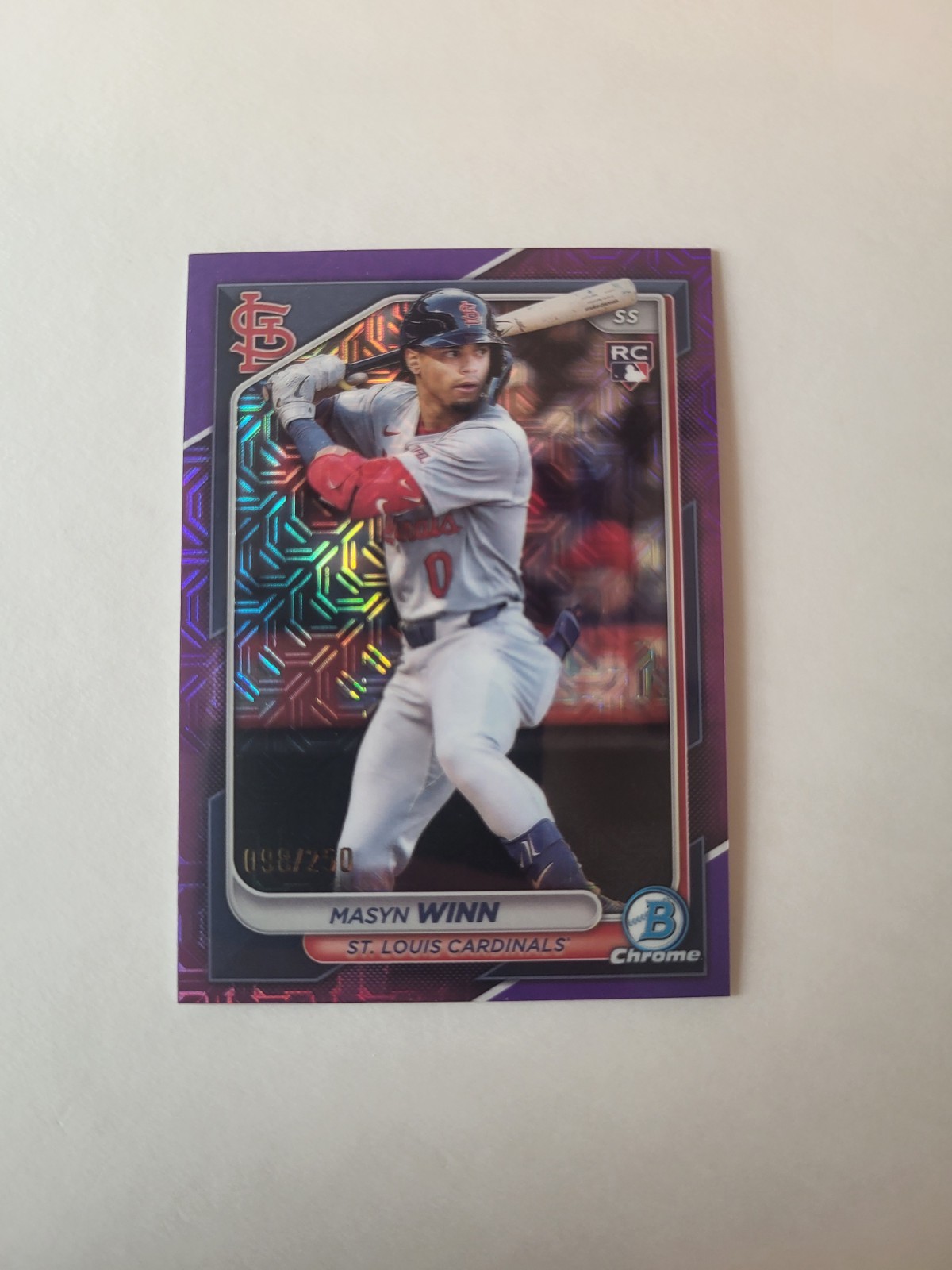 2024 Bowman Chrome - Masyn Winn #61 Purple Mojo Refractor /250 (RC)