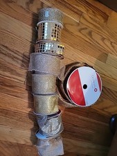 Mixed Lot Of Gold Wired Chistmas Ribbon 225 Ft Total