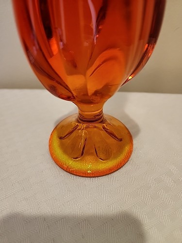 MCM Viking Glass ? Petal 16.75" Swung Vase Amberina - Picture 3 of 12