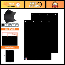 Durable Black Polymer Mud Flaps 24x30 Inch - 2 Pack, Heavy Duty Truck Accessorie