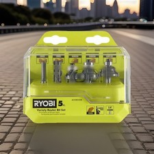 Ryobi A25rs55b 5pc Variety Router Bit Set New Sealed Same Day Shipping