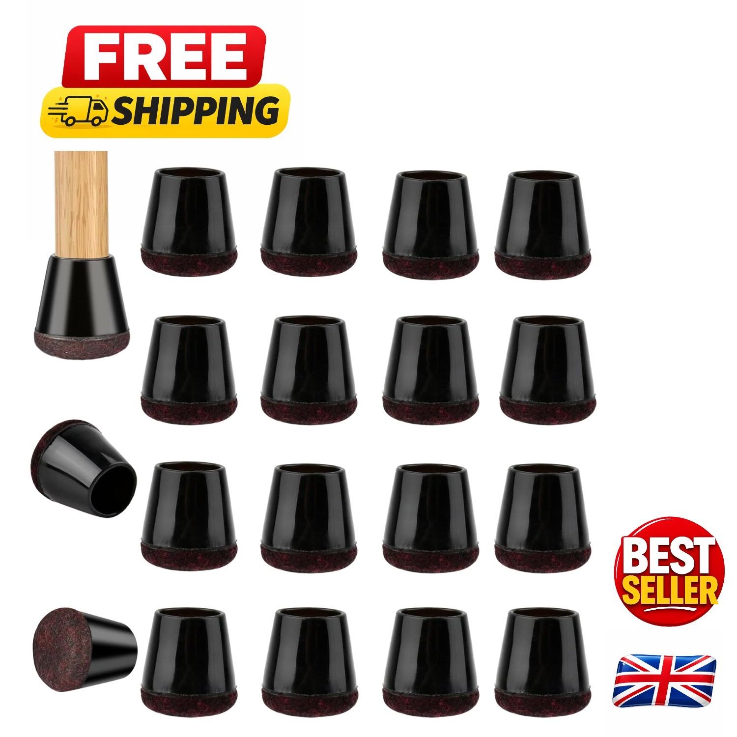 Silicone Floor Protectors (16PCS) – Prevent Scratches & Noise for Furniture Legs