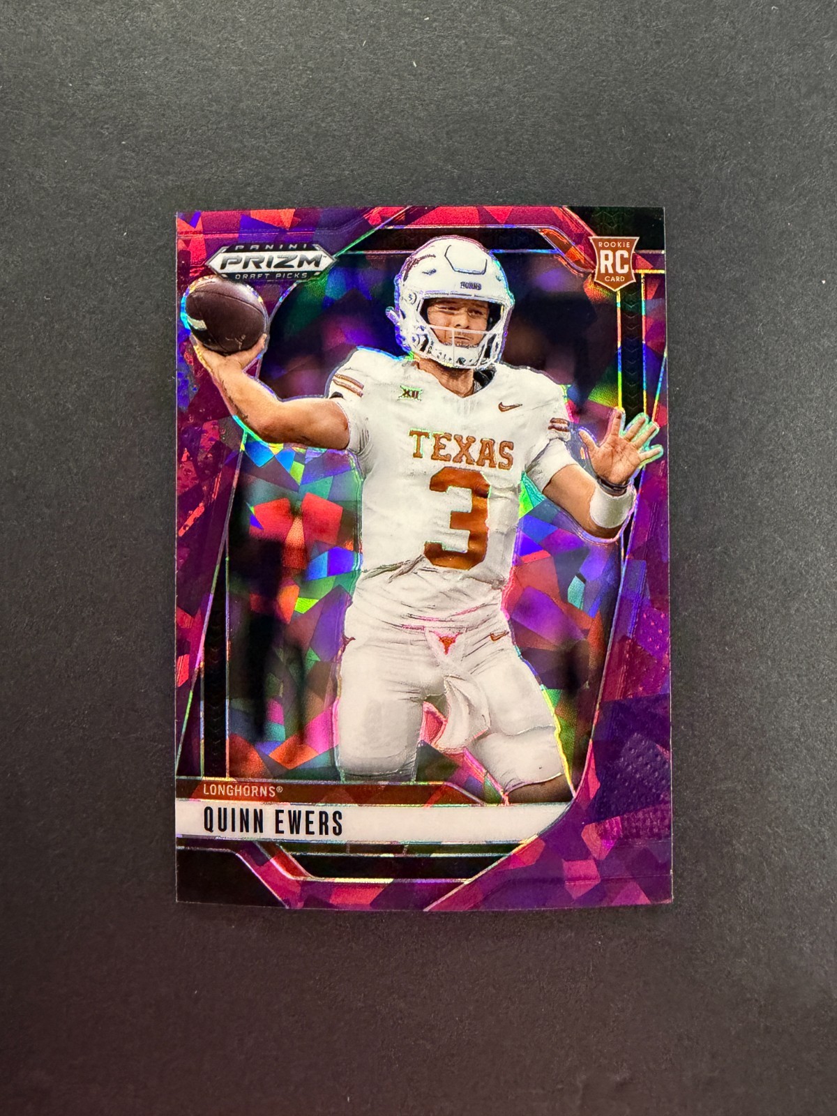 Quinn Ewers 2025 Panini Prizm Draft Picks Rookie Purple Ice /199 #126