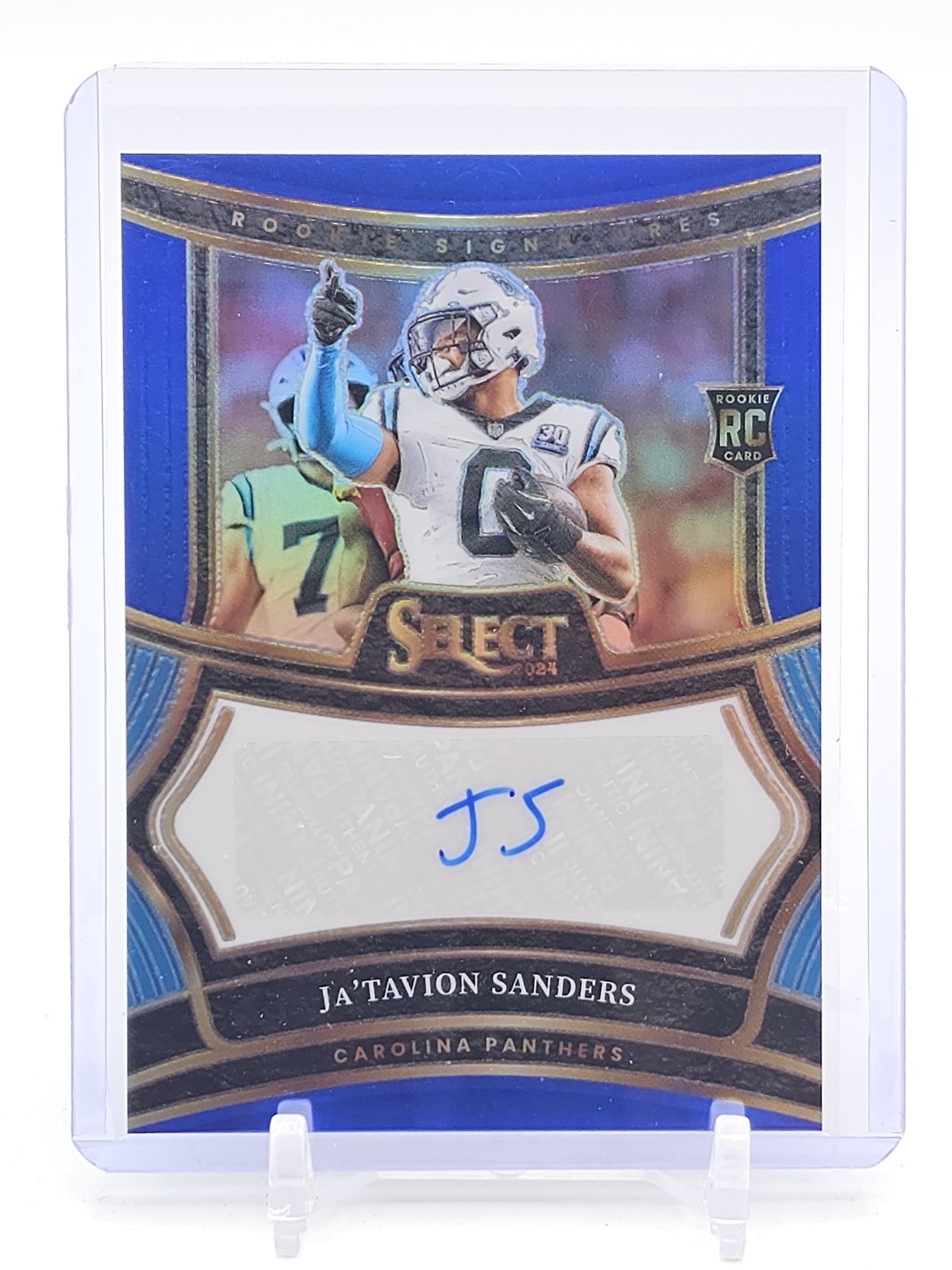 Ja'Tavion Sanders Panini Select Rookie Signatures #RSPJSS Blue